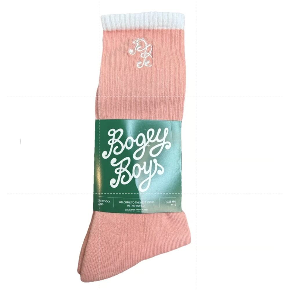 New Men's Bogey Boys Crew Socks By Macklemore Pastel Pink Size M / L 9-12